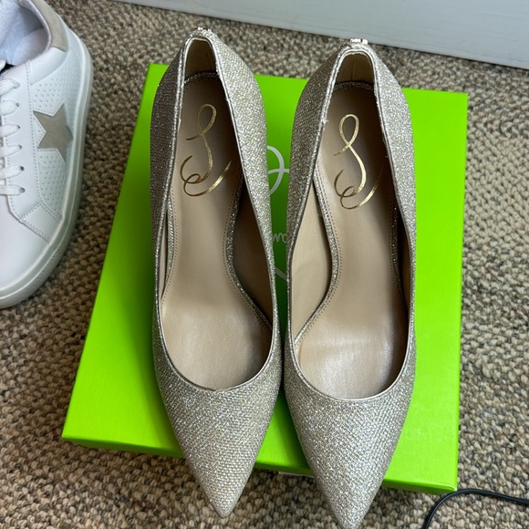 NWTIB - Sam Edelman Womens Hazel Pointed Toe Pump, Gold Mesh - Size 8 😍 - Picture 7 of 17